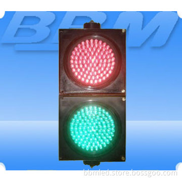 200mm (8") Small Lens Red + Green LED Traffic Light (JD200-3-25FLA)